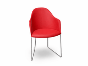Cila Fully Upholstered Armchair With Sled Base Chairs Arper 