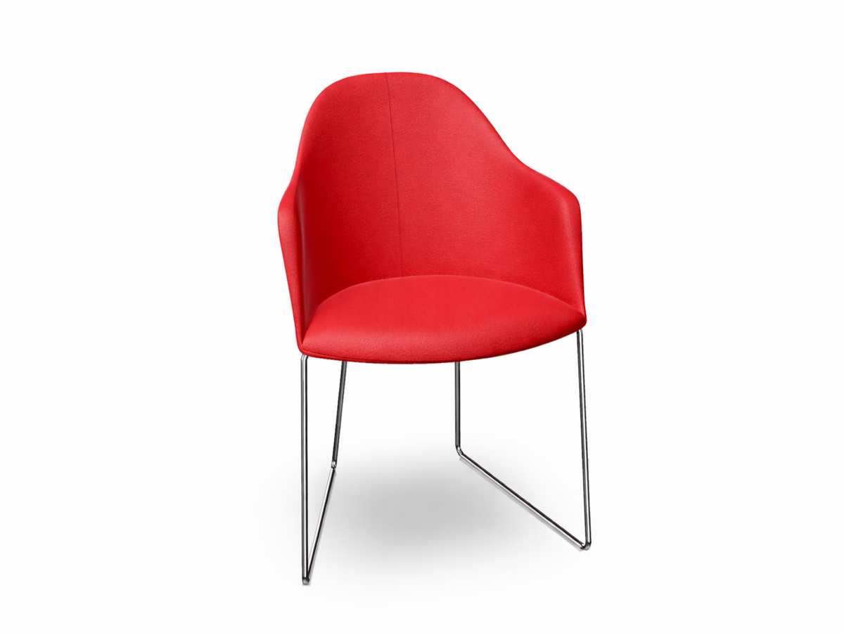 Cila Fully Upholstered Armchair With Sled Base