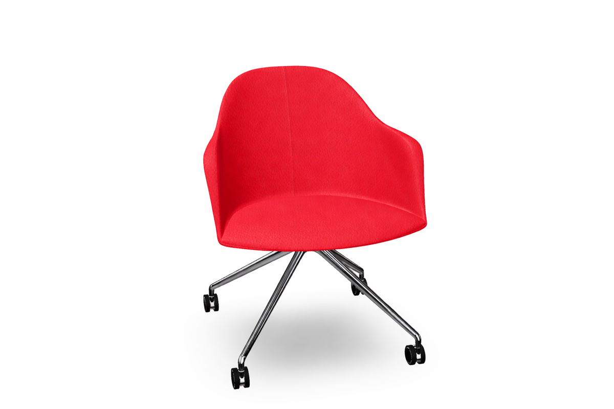 Cila fully upholstered Armchair With Fixed Trestle Base