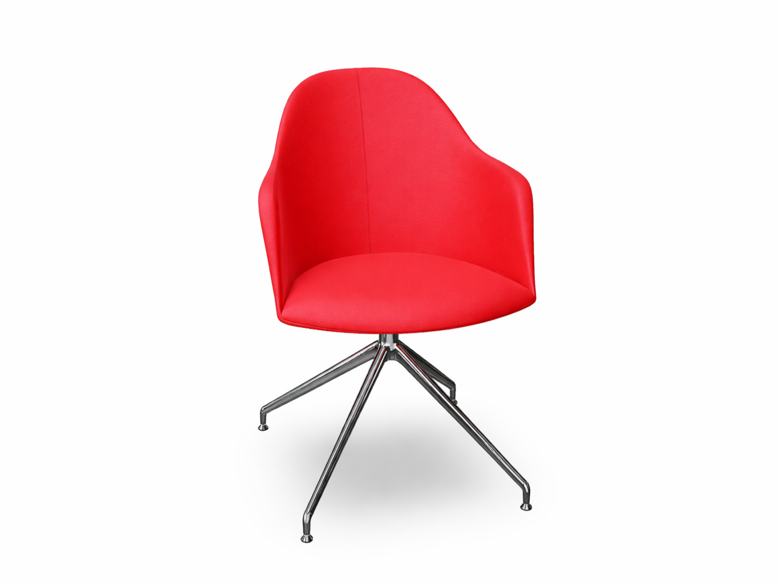 Cila Fully Upholstered Armchair With Swivel Trestle Base
