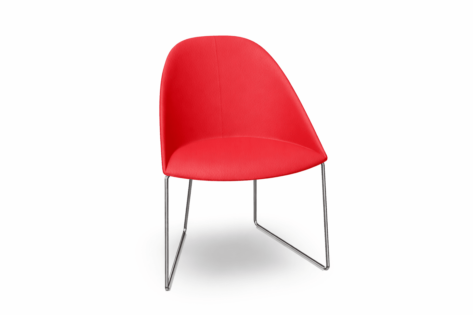 Cila Fully Upholstered Chair With Sled Base Chairs Arper 