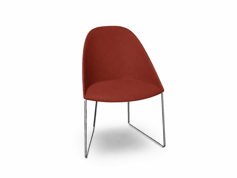 Cila Fully Upholstered Chair With Sled Base Chairs Arper 