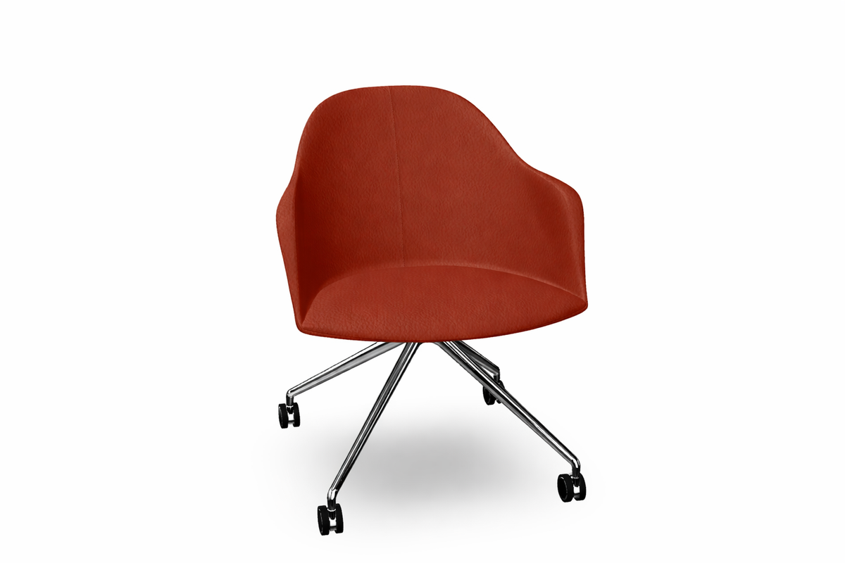 Cila fully upholstered Armchair With Fixed Trestle Base
