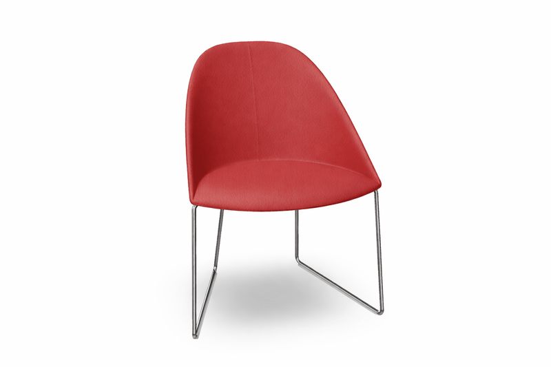 Cila Fully Upholstered Chair With Sled Base Chairs Arper 