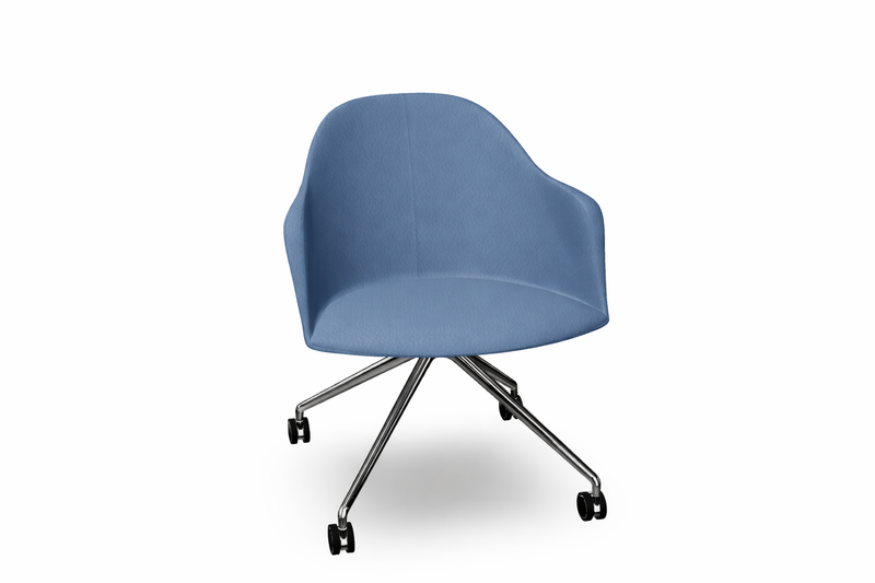 Cila fully upholstered Armchair With Fixed Trestle Base