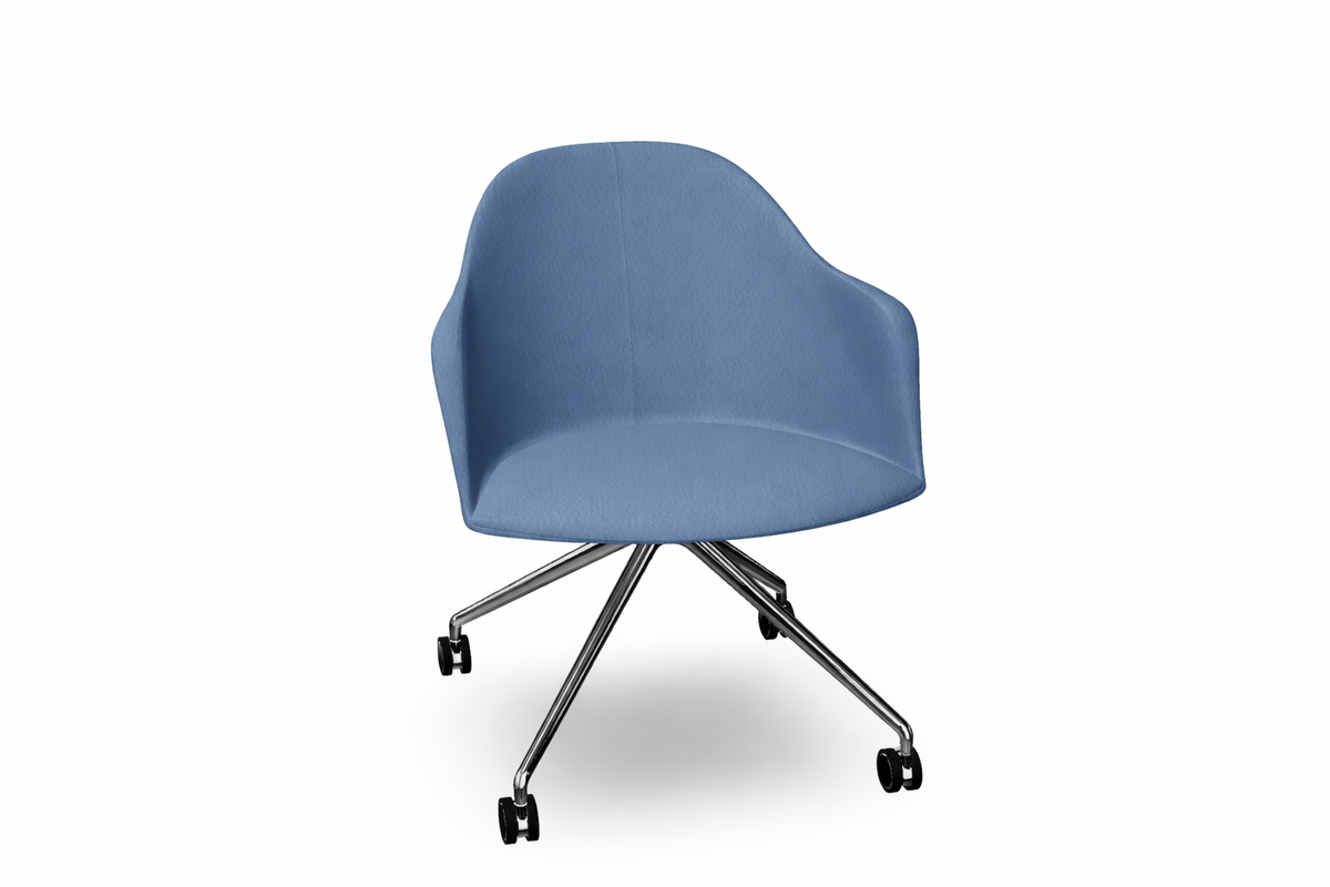 Cila fully upholstered Armchair With Fixed Trestle Base