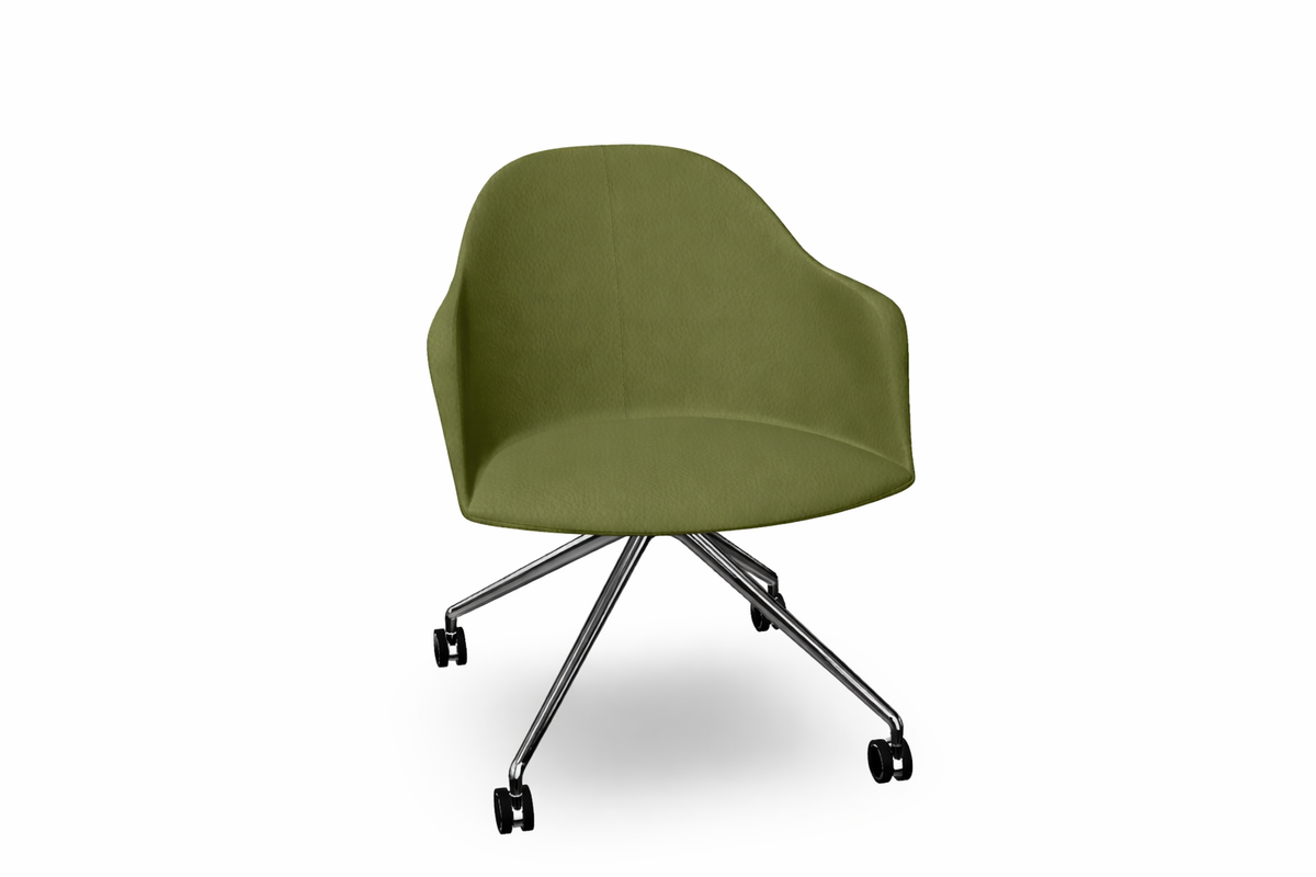 Cila fully upholstered Armchair With Fixed Trestle Base