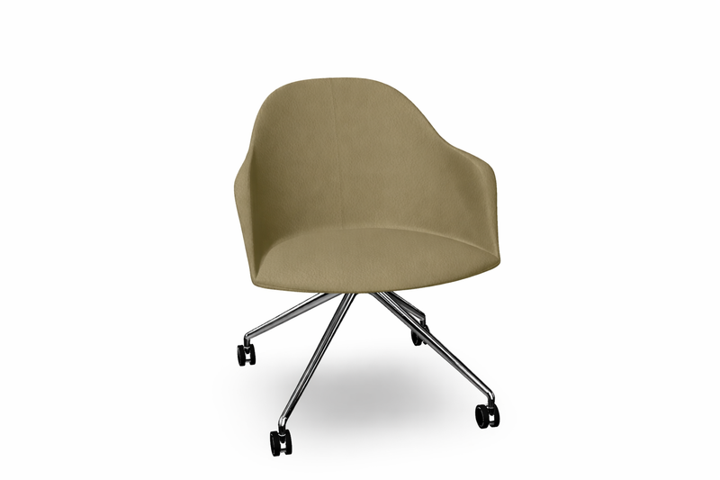 Cila fully upholstered Armchair With Fixed Trestle Base