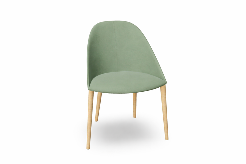 Cila Fully Upholstered Chair With Timber Oak Four-leg Base