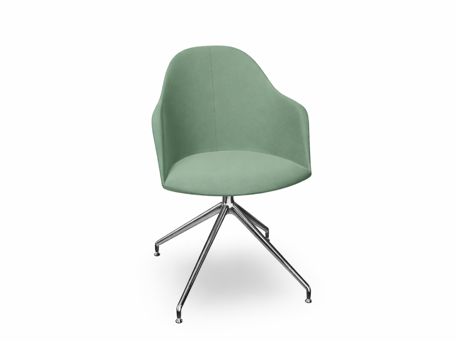 Cila Fully Upholstered Armchair With Swivel Trestle Base