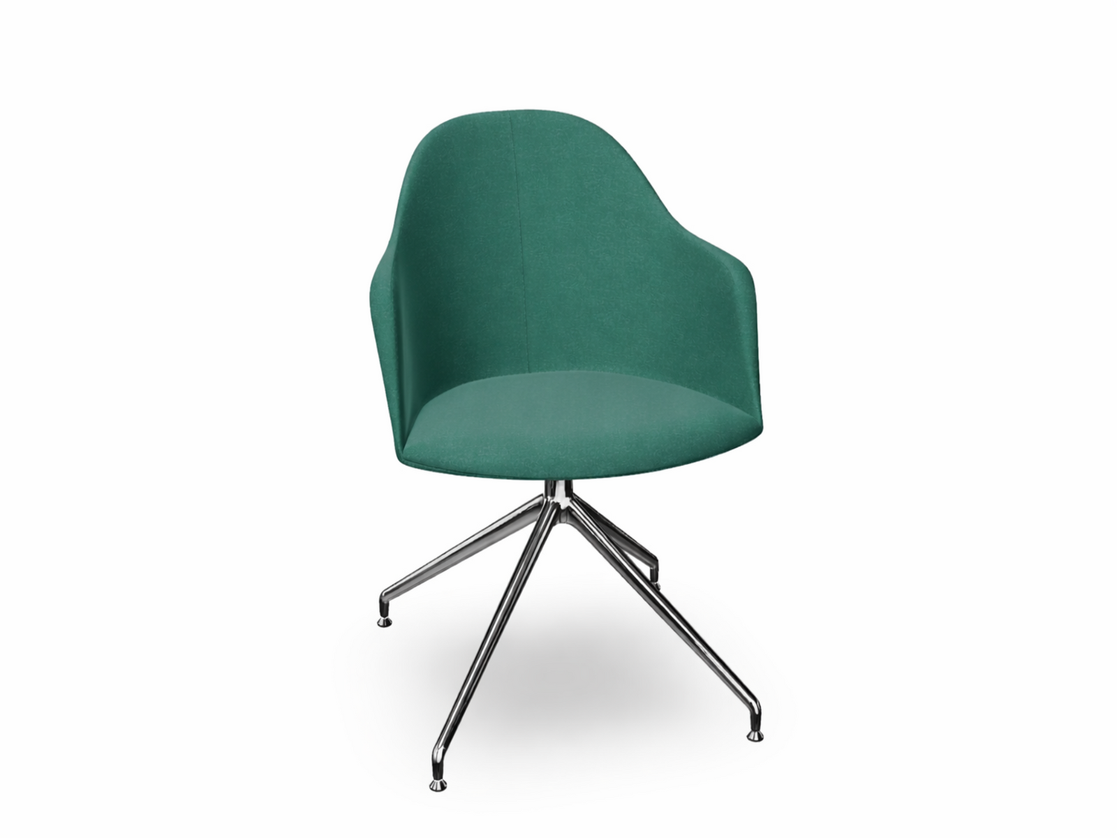 Cila Fully Upholstered Armchair With Swivel Trestle Base