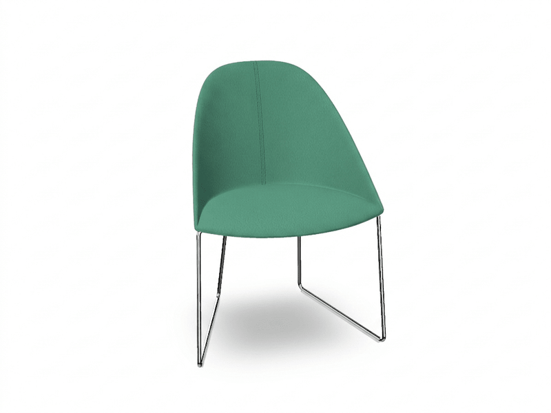 Cila Fully Upholstered Chair With Sled Base Chairs Arper 