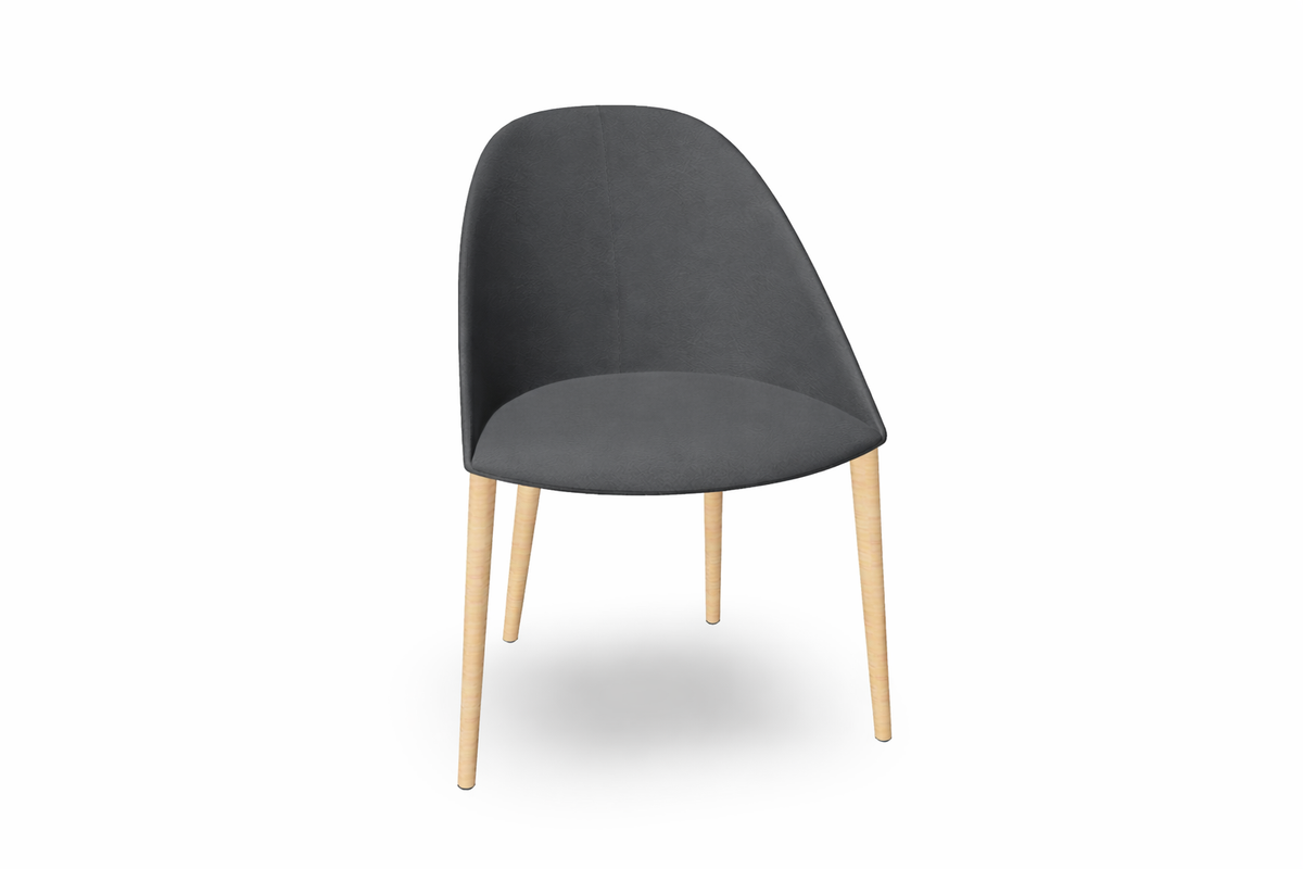 Cila Fully Upholstered Chair With Timber Oak Four-leg Base