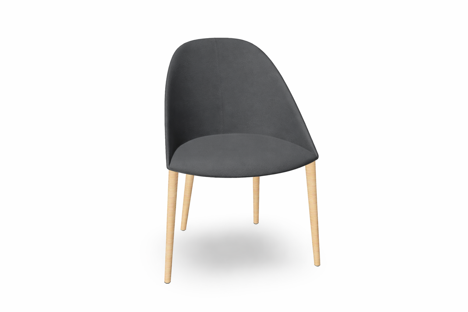 Cila Fully Upholstered Chair With Timber Oak Four-leg Base
