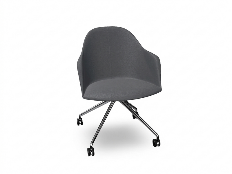 Cila fully upholstered Armchair With Fixed Trestle Base