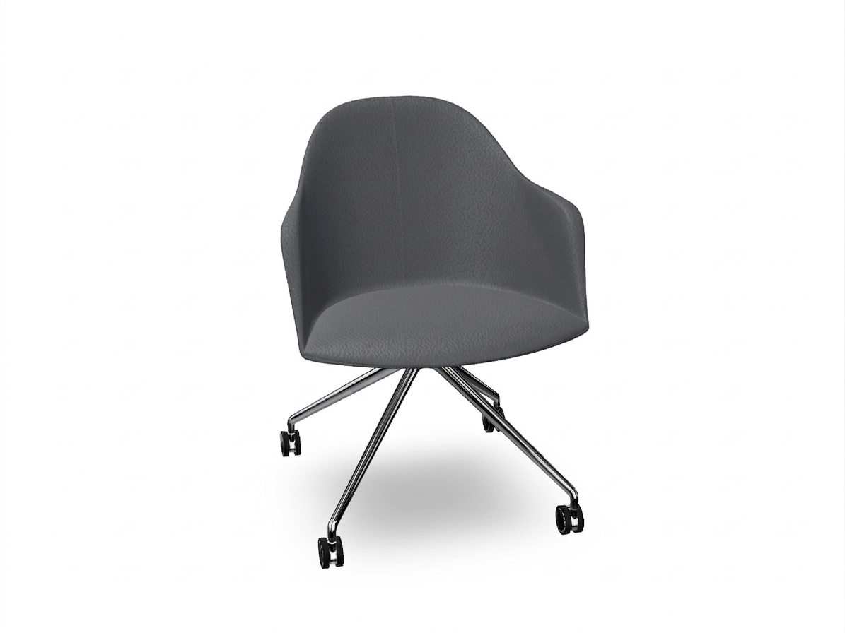 Cila fully upholstered Armchair With Fixed Trestle Base