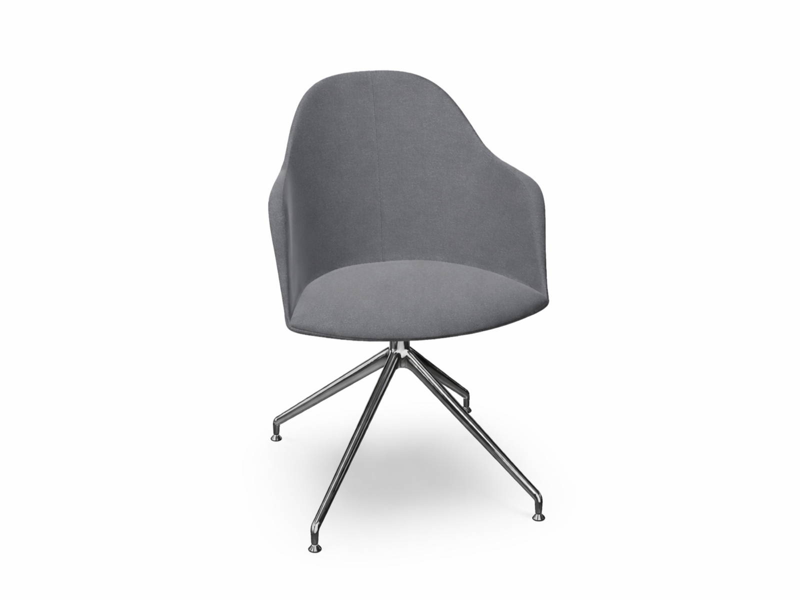 Cila Fully Upholstered Armchair With Swivel Trestle Base