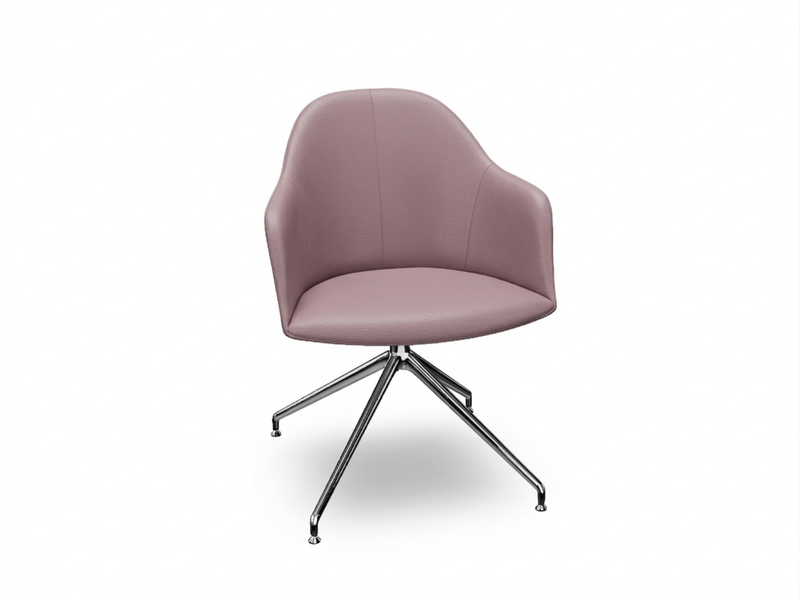 Cila Fully Upholstered Armchair With Swivel Trestle Base
