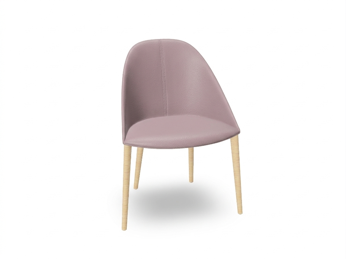 Cila Fully Upholstered Chair With Timber Oak Four-leg Base