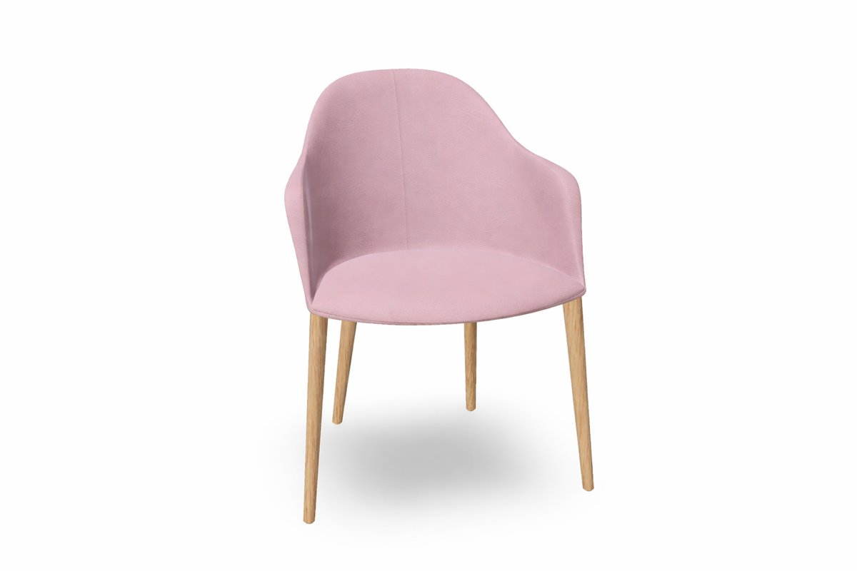 Cila Fully Upholstered Armchair with Timber Oak Four-leg Base