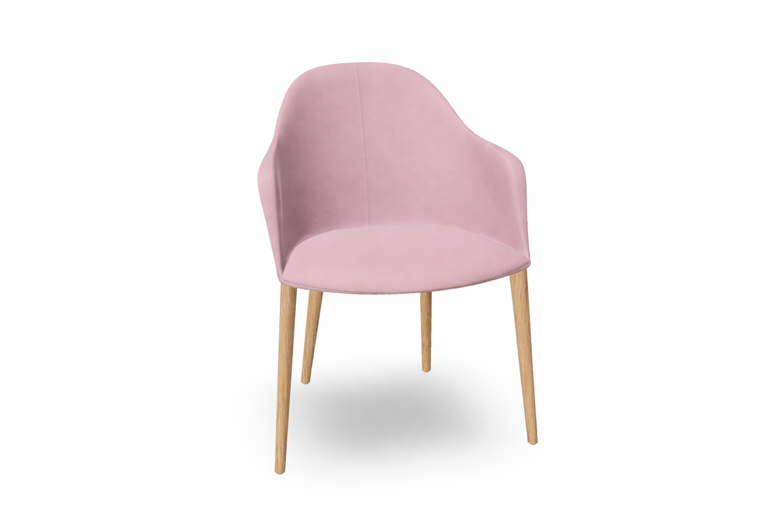 Cila Fully Upholstered Armchair with Timber Oak Four-leg Base