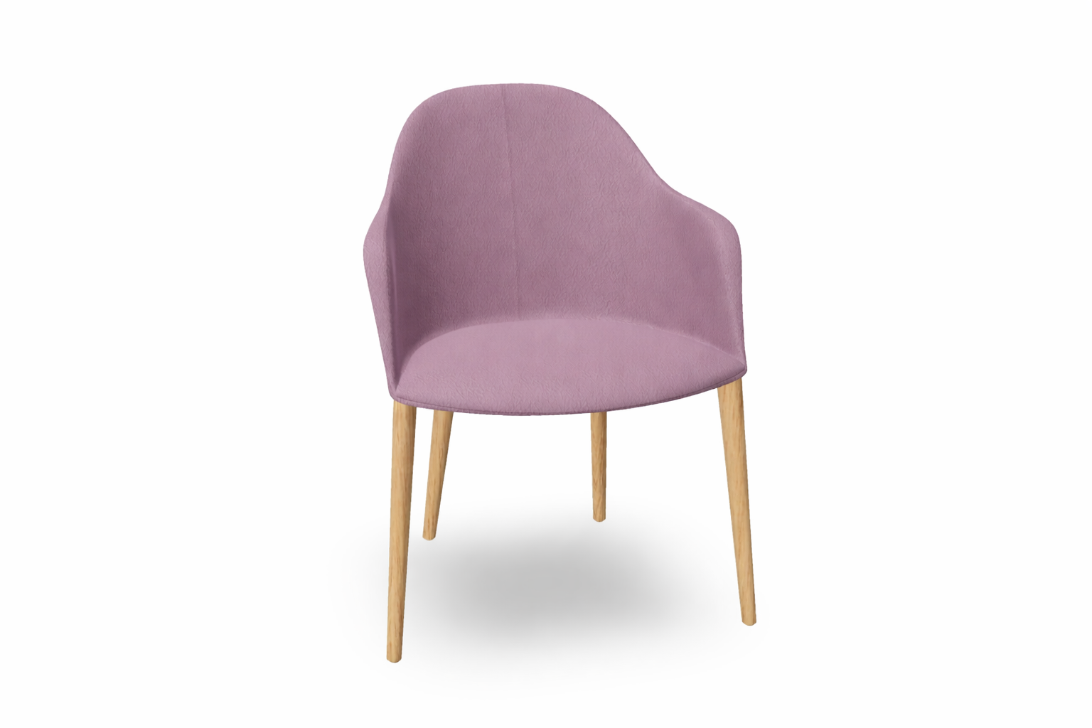 Cila Fully Upholstered Armchair with Timber Oak Four-leg Base