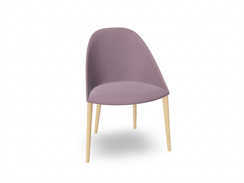 Cila Fully Upholstered Chair With Timber Oak Four-leg Base