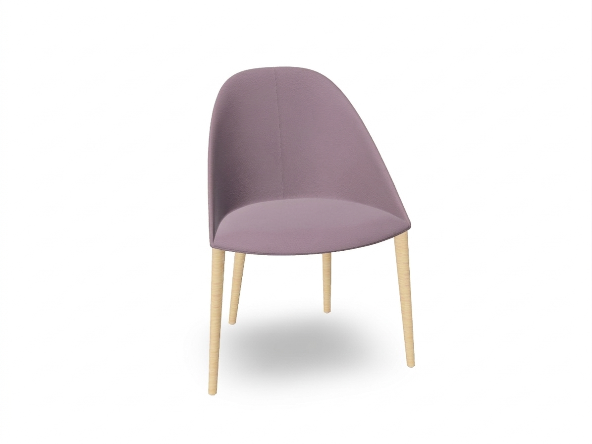Cila Fully Upholstered Chair With Timber Oak Four-leg Base