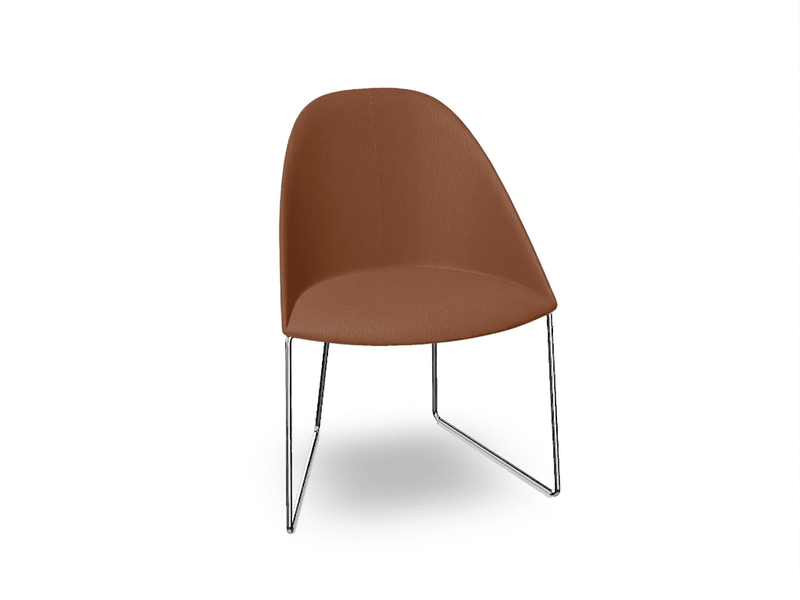 Cila Fully Upholstered Chair With Sled Base Chairs Arper 