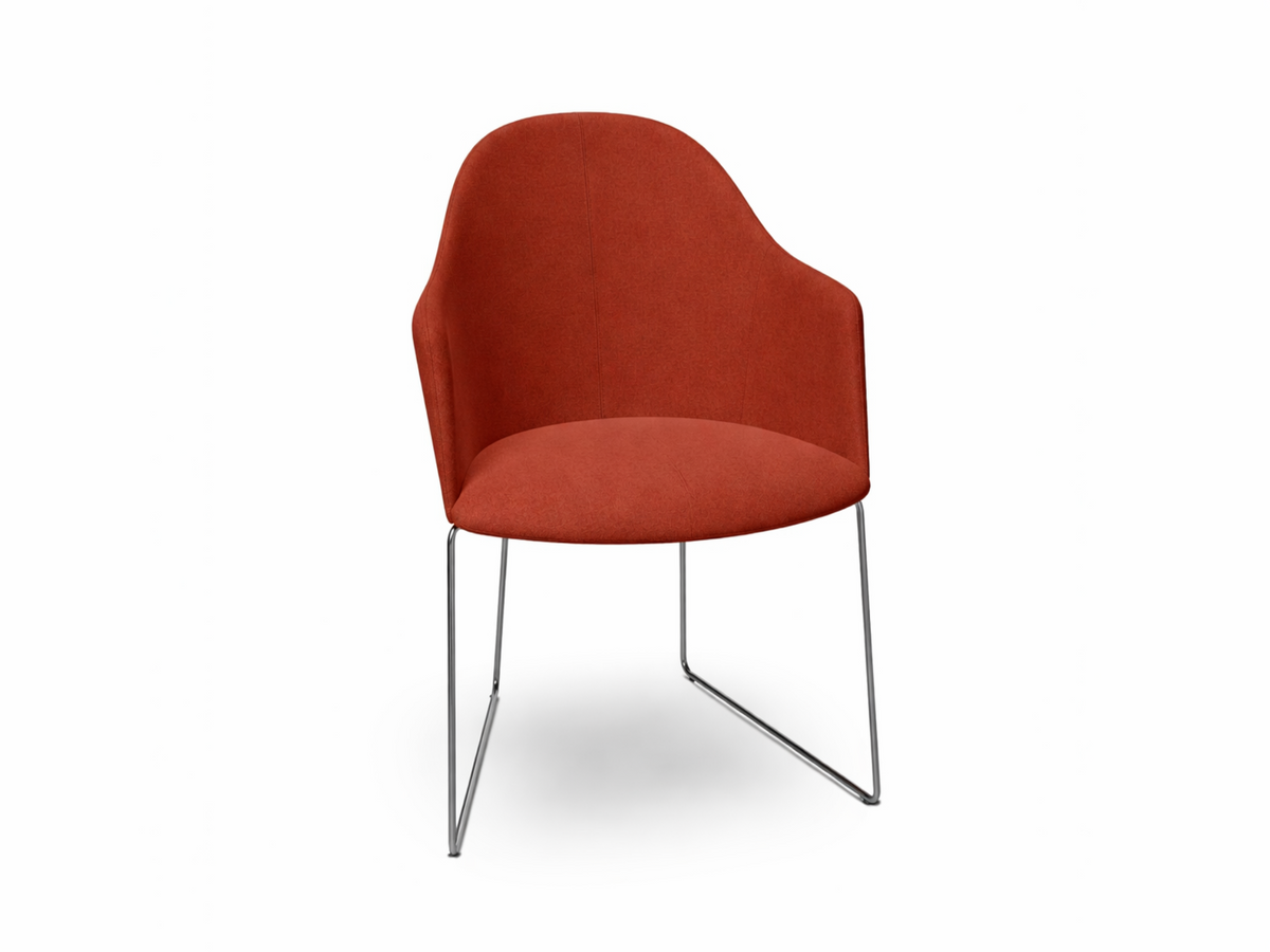Cila Fully Upholstered Armchair With Sled Base