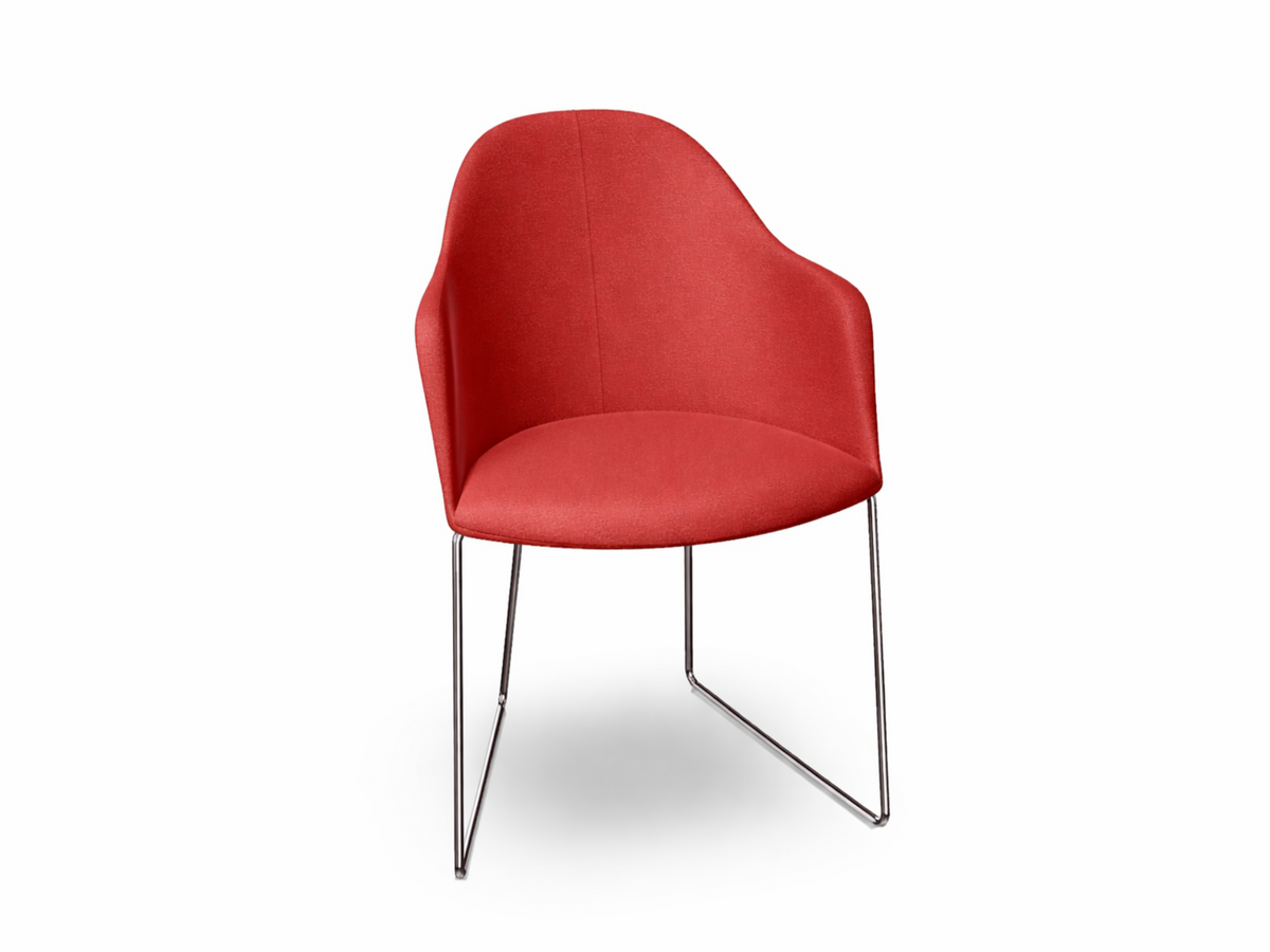 Cila Fully Upholstered Armchair With Sled Base