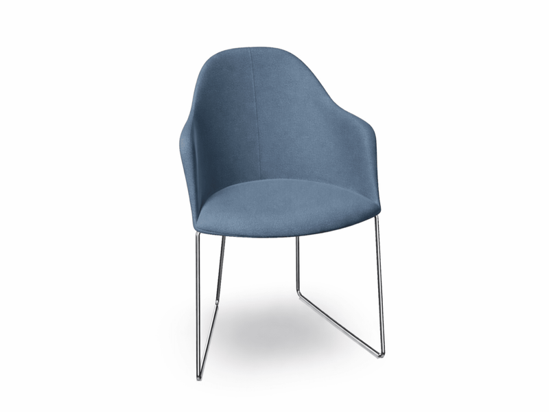 Cila Fully Upholstered Armchair With Sled Base Chairs Arper 