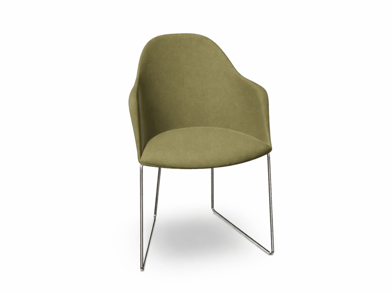 Cila Fully Upholstered Armchair With Sled Base Chairs Arper 