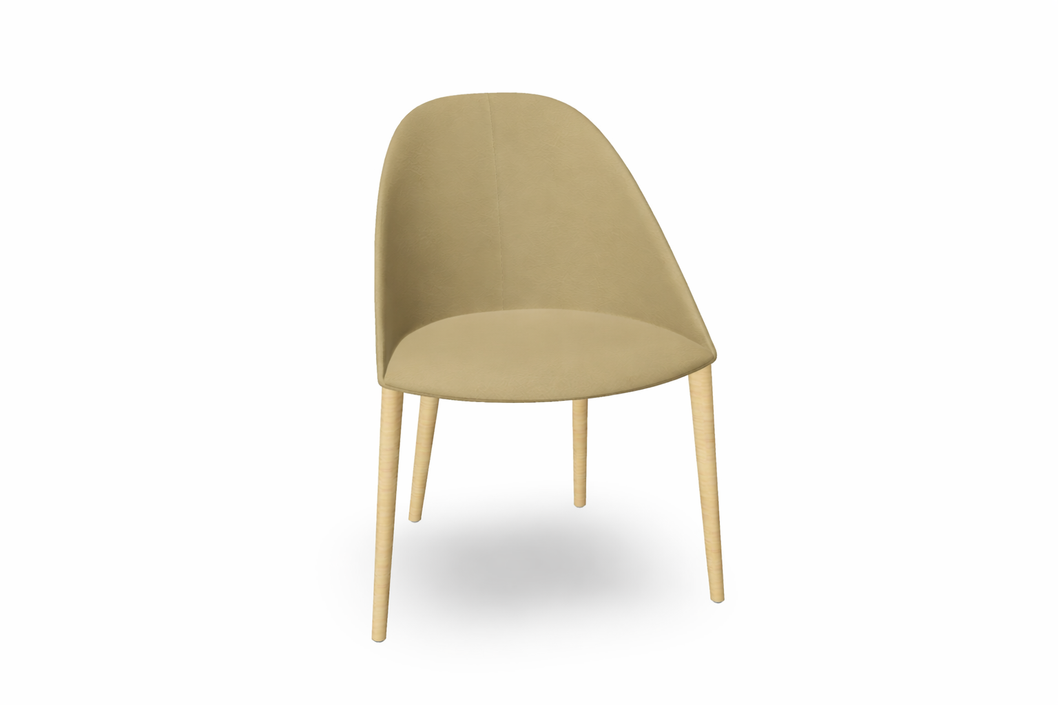 Cila Fully Upholstered Chair With Timber Oak Four-leg Base