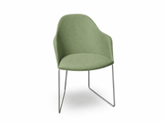 Cila Fully Upholstered Armchair With Sled Base Chairs Arper 