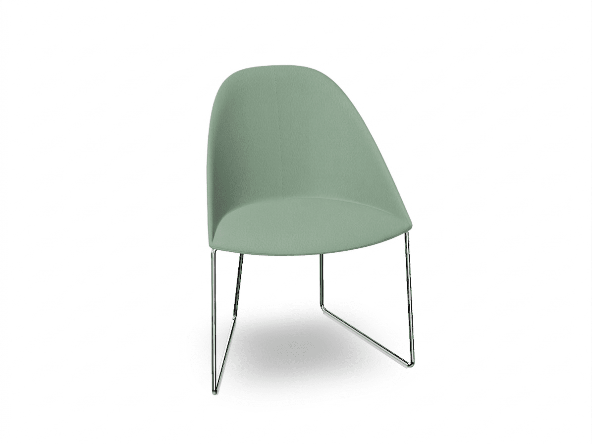 Cila Fully Upholstered Chair With Sled Base Chairs Arper 