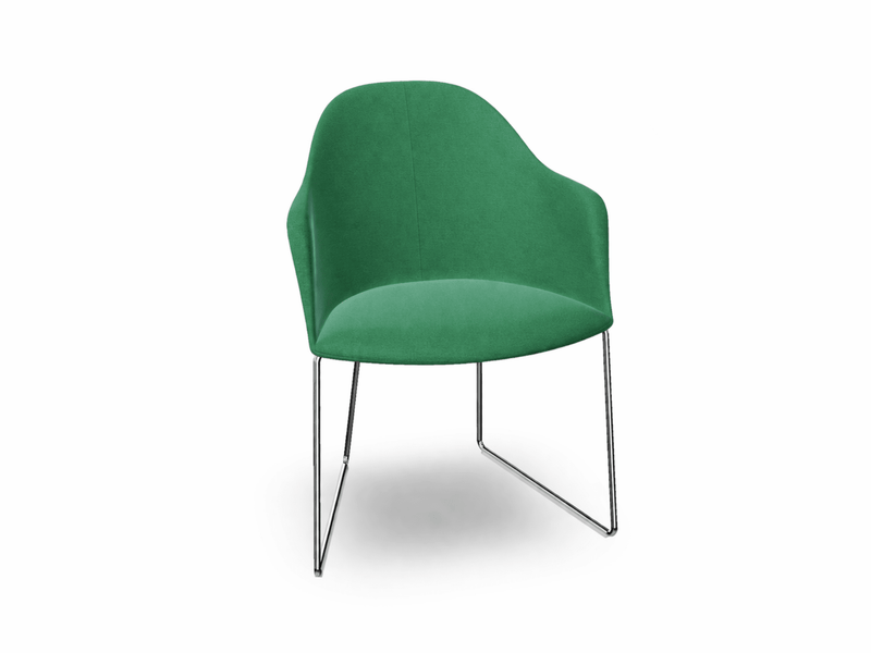 Cila Fully Upholstered Armchair With Sled Base Chairs Arper 