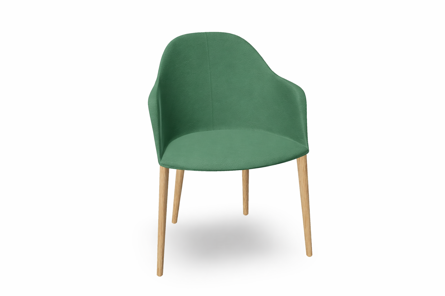 Cila Fully Upholstered Armchair with Timber Oak Four-leg Base
