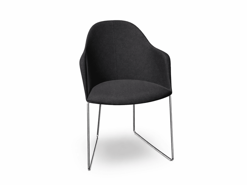 Cila Fully Upholstered Armchair With Sled Base Chairs Arper 