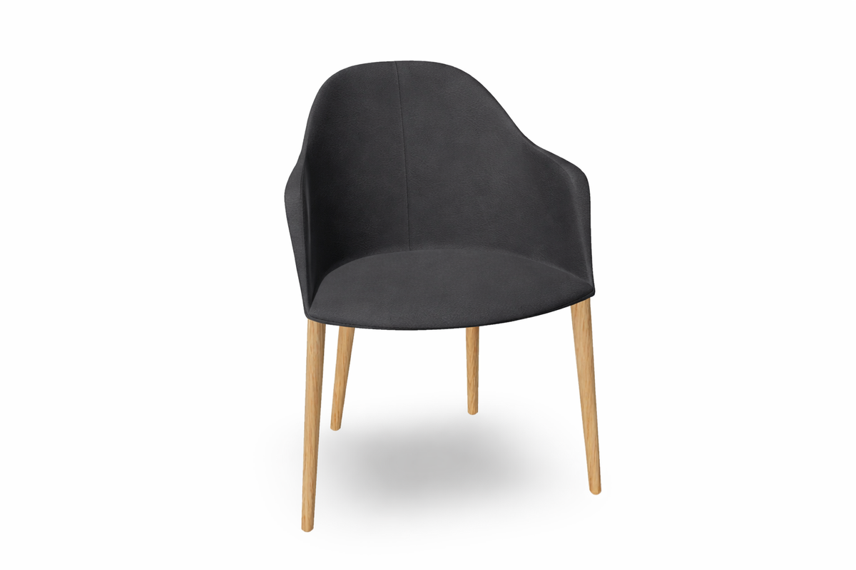 Cila Fully Upholstered Armchair with Timber Oak Four-leg Base