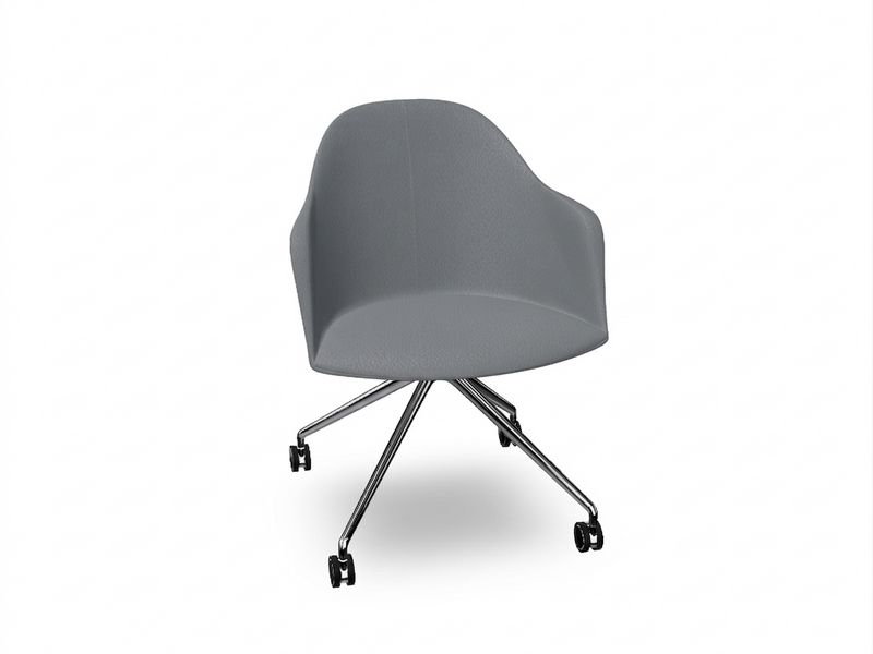 Cila fully upholstered Armchair With Fixed Trestle Base