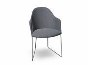 Cila Fully Upholstered Armchair With Sled Base Chairs Arper 