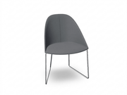 Cila Fully Upholstered Chair With Sled Base Chairs Arper 