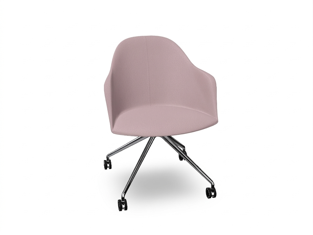 Cila fully upholstered Armchair With Fixed Trestle Base