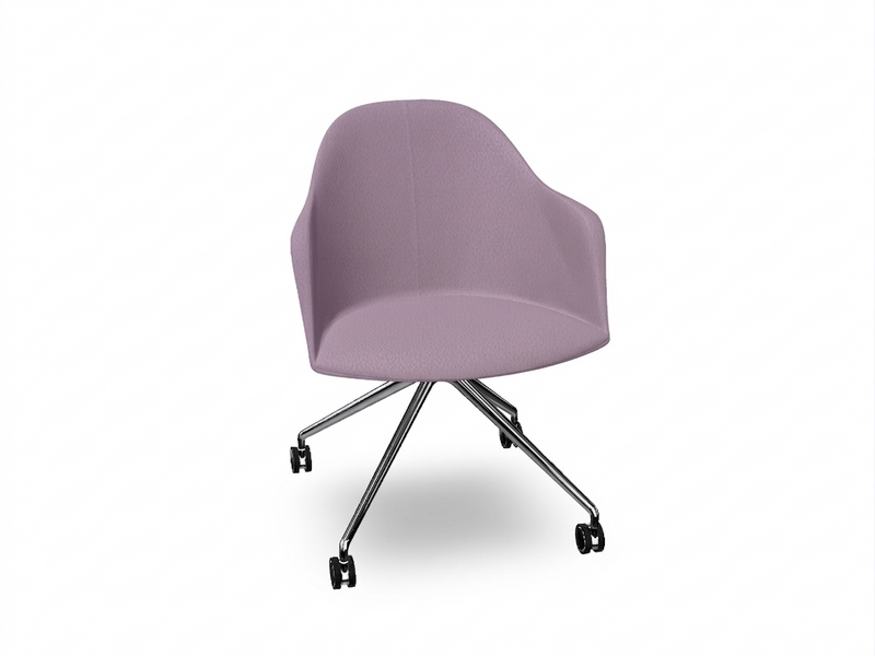 Cila fully upholstered Armchair With Fixed Trestle Base