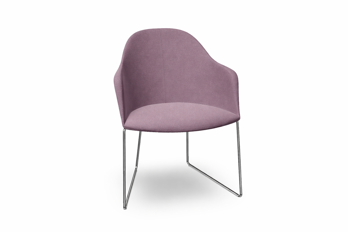 Cila Fully Upholstered Armchair With Sled Base