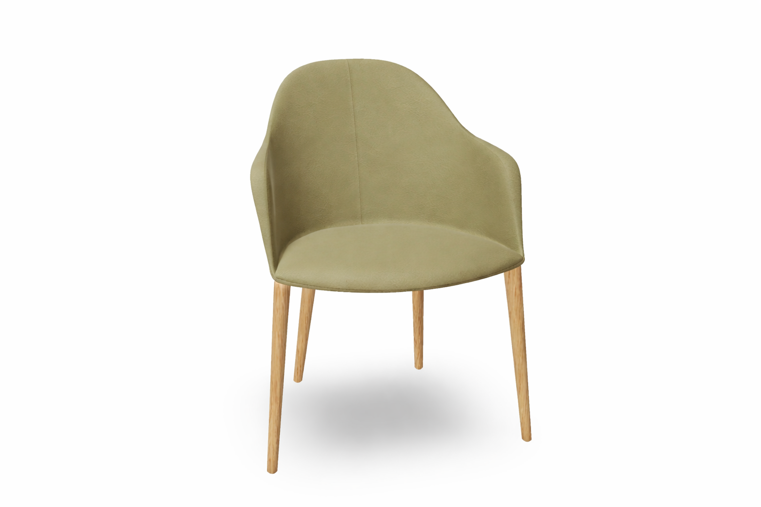 Cila Fully Upholstered Armchair with Timber Oak Four-leg Base