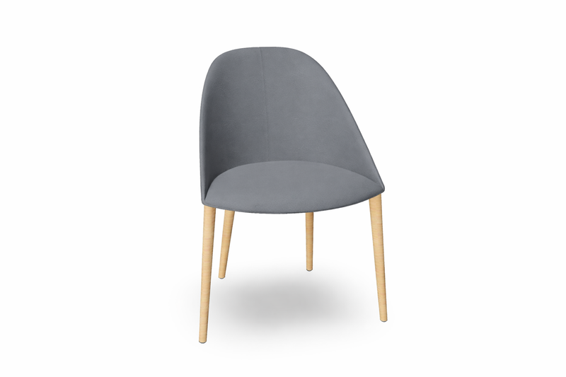 Cila Fully Upholstered Chair With Timber Oak Four-leg Base