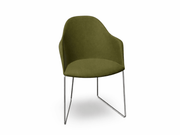Cila Fully Upholstered Armchair With Sled Base Chairs Arper 