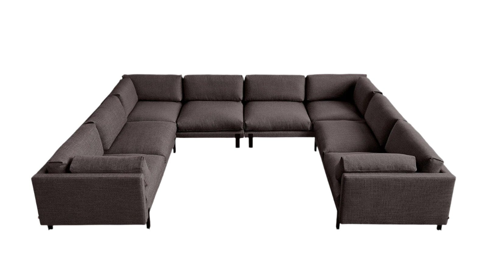 Silverlake U-Shaped Sectional Sofa Gus Modern Andorra Espresso 